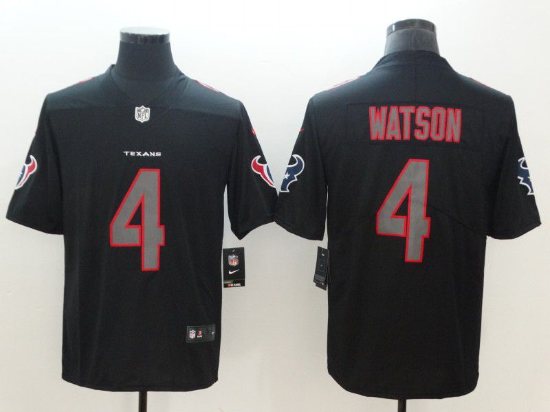 Men Houston Texans #4 Watson Nike Fashion Impact Black Color Rush Limited NFL Jersey